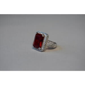 Crimson Emerald-Cut Statement Ring